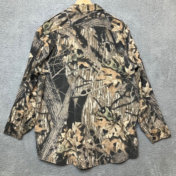 VTG Mossy Oak Shirt Men 2XL Fall Foliage Camo Button Up Long Sleeve Hunting USA - Picture 5 of 11